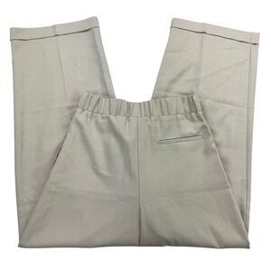 Topshop Pants Womens US 4 Beige Pleated Wide Leg Dress Trousers Polyester